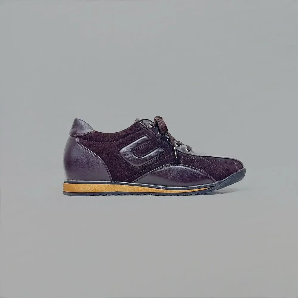Vintage Bugarri Men’s Brown Elevated Sneakers - Size 7 (Height Increase: 3 In)